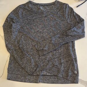 GAP Fit Brushed Tech Jersey Sz M in Heathered Gray
